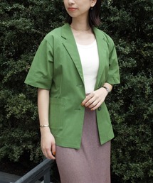 STRATA エストラータ デニムライクテーラードタックジレ 美品 デニムライクテーラードタックジレ 【低身長・小柄女性