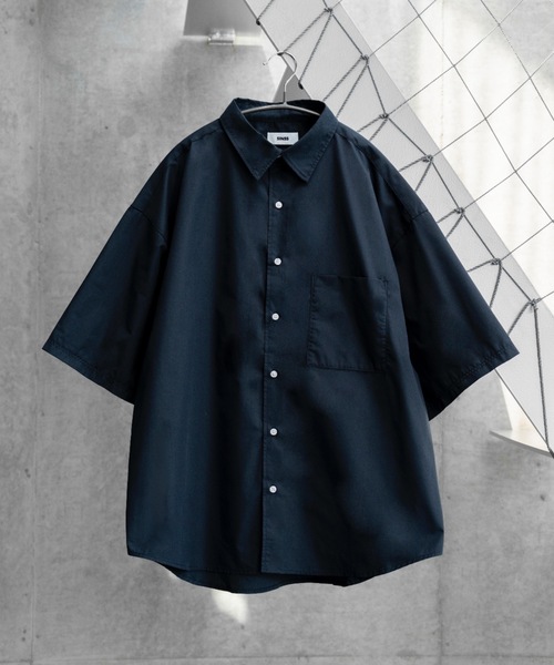 SINSS（シンス）の「Wide silhouette HS shirt / ワイドシルエットHSシャツ（シャツ/ブラウス・メンズ・ネイビー/サックスブルー/ライトグレー/ホワイト/ブラック・SMALL/MEDIUM/LARGE）」の5枚目の写真