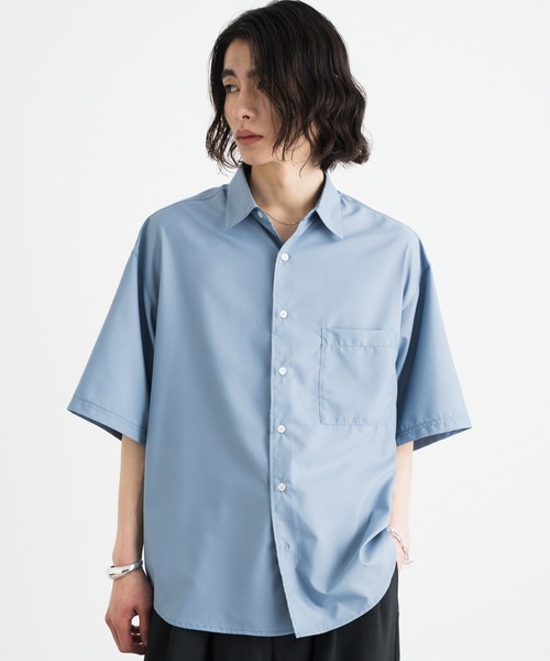 SINSS(シンス)の「Wide silhouette HS shirt / ワイドシルエットHSシャツ(シャツ/ブラウス・メンズ・ネイビー/サックスブルー/ライトグレー/ホワイト/ブラック/ロイヤルブルー/チャコールグレー・SMALL/MEDIUM/LARGE/X-SMALL)」の7枚目の写真