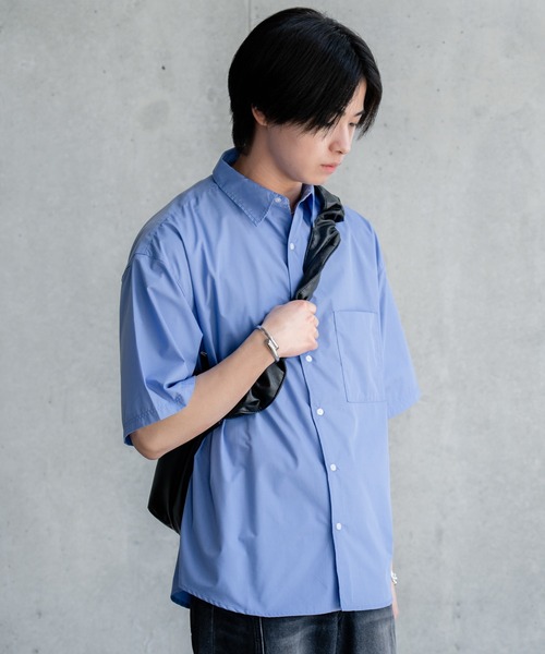SINSS（シンス）の「Wide silhouette HS shirt / ワイドシルエットHSシャツ（シャツ/ブラウス・メンズ・ネイビー/サックスブルー/ライトグレー/ホワイト/ブラック・SMALL/MEDIUM/LARGE）」の13枚目の写真
