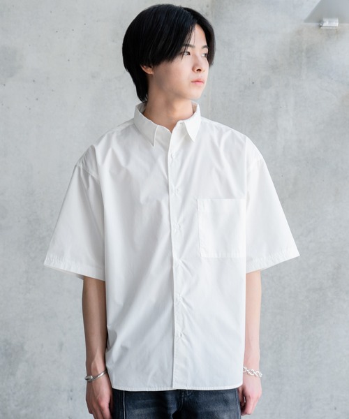 SINSS（シンス）の「Wide silhouette HS shirt / ワイドシルエットHSシャツ（シャツ/ブラウス・メンズ・ネイビー/サックスブルー/ライトグレー/ホワイト/ブラック・SMALL/MEDIUM/LARGE）」の19枚目の写真