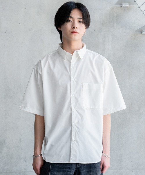 SINSS（シンス）の「Wide silhouette HS shirt / ワイドシルエットHSシャツ（シャツ/ブラウス・メンズ・ネイビー/サックスブルー/ライトグレー/ホワイト/ブラック・SMALL/MEDIUM/LARGE）」の20枚目の写真