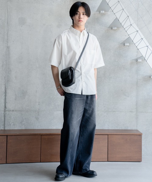 SINSS（シンス）の「Wide silhouette HS shirt / ワイドシルエットHSシャツ（シャツ/ブラウス・メンズ・ネイビー/サックスブルー/ライトグレー/ホワイト/ブラック・SMALL/MEDIUM/LARGE）」の7枚目の写真