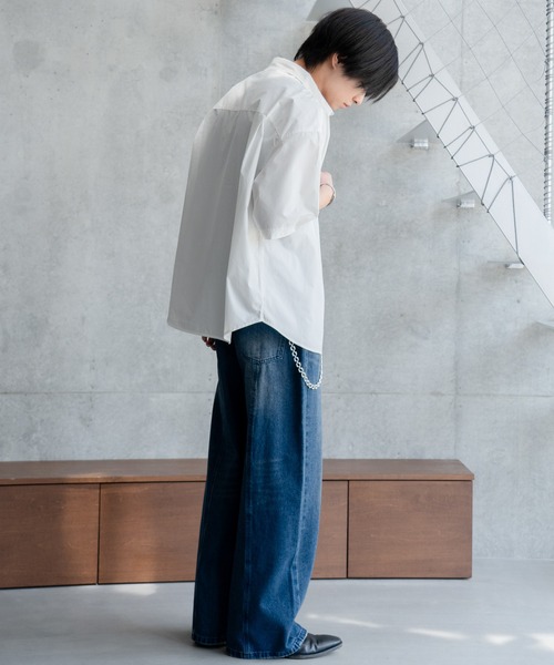 SINSS（シンス）の「Wide silhouette HS shirt / ワイドシルエットHSシャツ（シャツ/ブラウス・メンズ・ネイビー/サックスブルー/ライトグレー/ホワイト/ブラック・SMALL/MEDIUM/LARGE）」の20枚目の写真