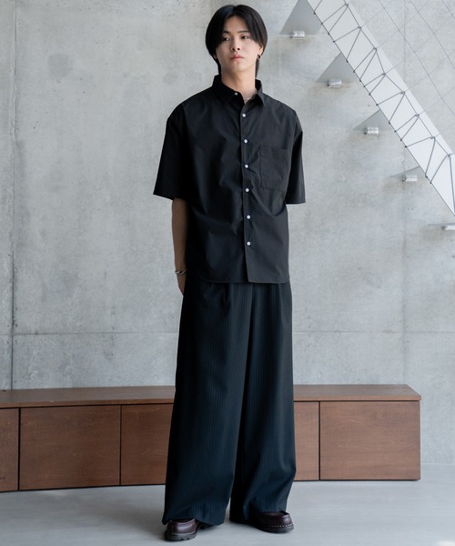 SINSS（シンス）の「Wide silhouette HS shirt / ワイドシルエットHSシャツ（シャツ/ブラウス・メンズ・ネイビー/サックスブルー/ライトグレー/ホワイト/ブラック・SMALL/MEDIUM/LARGE）」の8枚目の写真