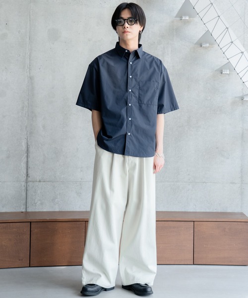 SINSS（シンス）の「Wide silhouette HS shirt / ワイドシルエットHSシャツ（シャツ/ブラウス・メンズ・ネイビー/サックスブルー/ライトグレー/ホワイト/ブラック・SMALL/MEDIUM/LARGE）」の10枚目の写真
