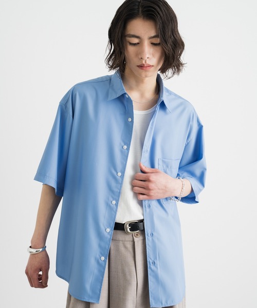 SINSS(シンス)の「Wide silhouette HS shirt / ワイドシルエットHSシャツ(シャツ/ブラウス・メンズ・ネイビー/サックスブルー/ライトグレー/ホワイト/ブラック/ロイヤルブルー/チャコールグレー・SMALL/MEDIUM/LARGE/X-SMALL)」の8枚目の写真