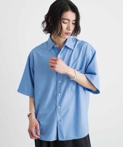 SINSS(シンス)の「Wide silhouette HS shirt / ワイドシルエットHSシャツ(シャツ/ブラウス・メンズ・ネイビー/サックスブルー/ライトグレー/ホワイト/ブラック/ロイヤルブルー/チャコールグレー・SMALL/MEDIUM/LARGE/X-SMALL)」の10枚目の写真
