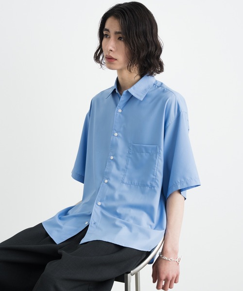 SINSS(シンス)の「Wide silhouette HS shirt / ワイドシルエットHSシャツ(シャツ/ブラウス・メンズ・ネイビー/サックスブルー/ライトグレー/ホワイト/ブラック/ロイヤルブルー/チャコールグレー・SMALL/MEDIUM/LARGE/X-SMALL)」の12枚目の写真