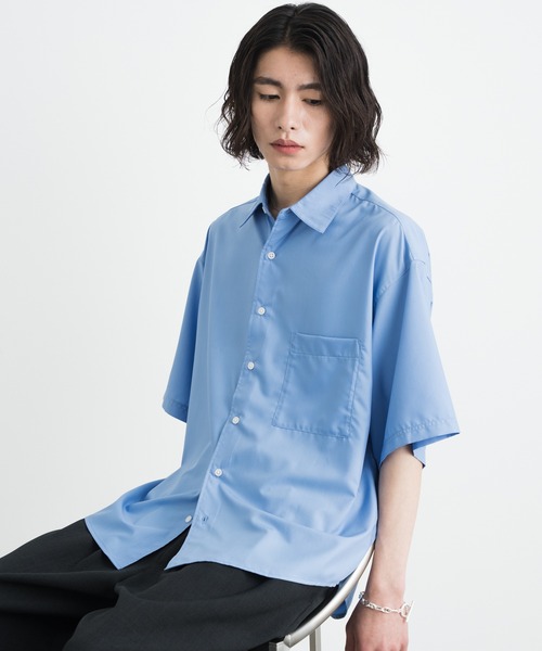 SINSS(シンス)の「Wide silhouette HS shirt / ワイドシルエットHSシャツ(シャツ/ブラウス・メンズ・ネイビー/サックスブルー/ライトグレー/ホワイト/ブラック/ロイヤルブルー/チャコールグレー・SMALL/MEDIUM/LARGE/X-SMALL)」の13枚目の写真