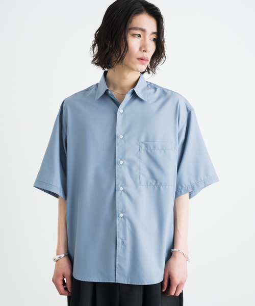 SINSS(シンス)の「Wide silhouette HS shirt / ワイドシルエットHSシャツ(シャツ/ブラウス・メンズ・ネイビー/サックスブルー/ライトグレー/ホワイト/ブラック/ロイヤルブルー/チャコールグレー・SMALL/MEDIUM/LARGE/X-SMALL)」の15枚目の写真