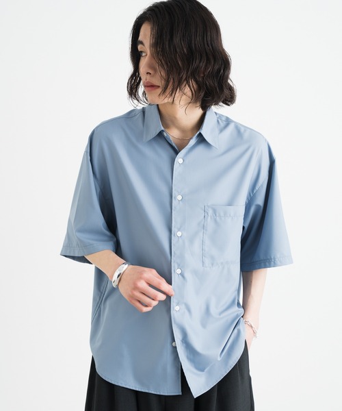 SINSS(シンス)の「Wide silhouette HS shirt / ワイドシルエットHSシャツ(シャツ/ブラウス・メンズ・ネイビー/サックスブルー/ライトグレー/ホワイト/ブラック/ロイヤルブルー/チャコールグレー・SMALL/MEDIUM/LARGE/X-SMALL)」の18枚目の写真