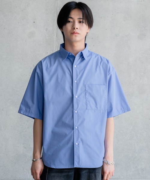 SINSS（シンス）の「Wide silhouette HS shirt / ワイドシルエットHSシャツ（シャツ/ブラウス・メンズ・ネイビー/サックスブルー/ライトグレー/ホワイト/ブラック・SMALL/MEDIUM/LARGE）」の11枚目の写真
