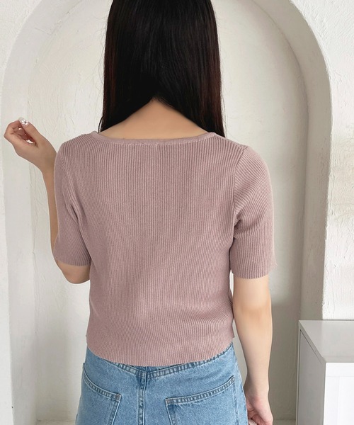 apres jour（アプレジュール）の「ビジューリボンリブアンサンブル【ZOZOTOWN限定アイテム】（アンサンブル・レディース・ピンク/ブラック/ライトブルー・X-LARGE/フリー）」の16枚目の写真