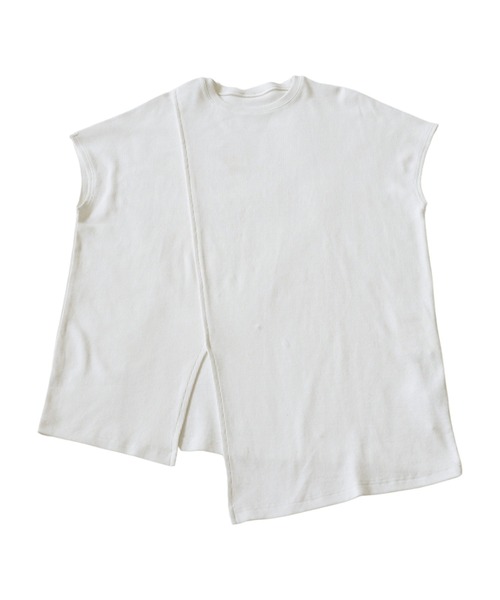 antiqua(アンティカ)の「スリットロングリブトップス(Tシャツ/カットソー・レディース・オフホワイト/ブラック・ONESIZE)」の18枚目の写真
