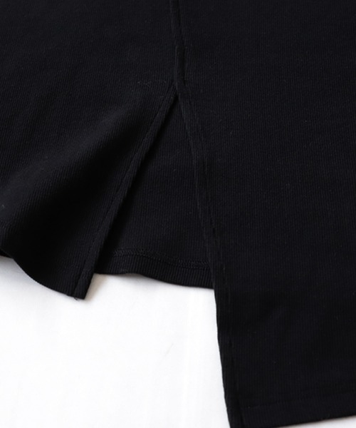 antiqua(アンティカ)の「スリットロングリブトップス(Tシャツ/カットソー・レディース・オフホワイト/ブラック・ONESIZE)」の22枚目の写真