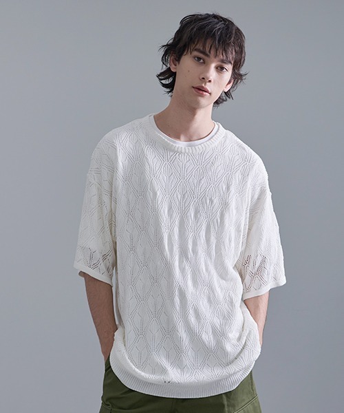 Revo. 接触冷感 透かし編み SS サマーニット（Tシャツ/カットソー）｜Revo.（レボ）