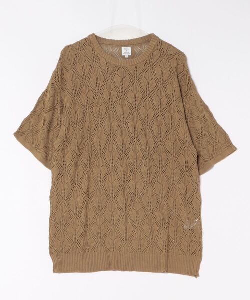 Revo.(レボ)の「Revo. 接触冷感 透かし編み SS サマーニット(Tシャツ/カットソー・メンズ・カーキ/ブラック/ホワイト・2/1)」の4枚目の写真