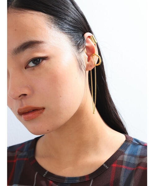 Ray BEAMS（レイビームス）の「ロングチェーン イヤーカフ（イヤーカフ・レディース・シルバー/ゴールド・ONE SIZE）」の4枚目の写真