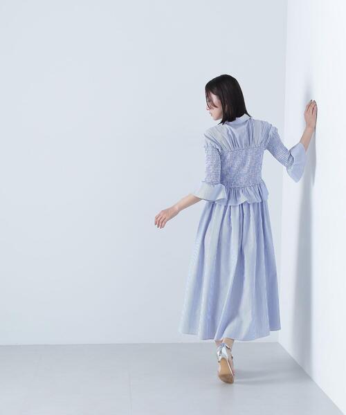NATURAL BEAUTY BASIC(ナチュラルビューティーベーシック)の「ストライプシャツビスチェワンピース(シャツワンピース・レディース・ブルー系その他/ベージュ系その他・MEDIUM/SMALL)」の12枚目の写真