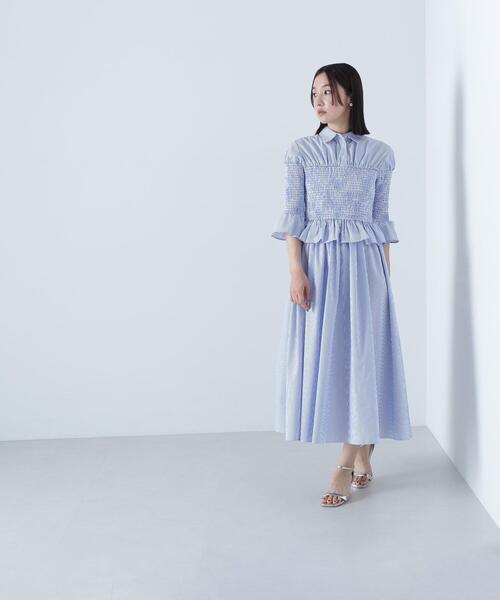 NATURAL BEAUTY BASIC(ナチュラルビューティーベーシック)の「ストライプシャツビスチェワンピース(シャツワンピース・レディース・ブルー系その他/ベージュ系その他・MEDIUM/SMALL)」の14枚目の写真