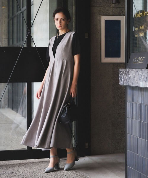 【anuans】2wayウールブレンドフレアジャンスカ アニュアンス anuans 2wayウールブレンドフレアジャンスカ （BEIGE