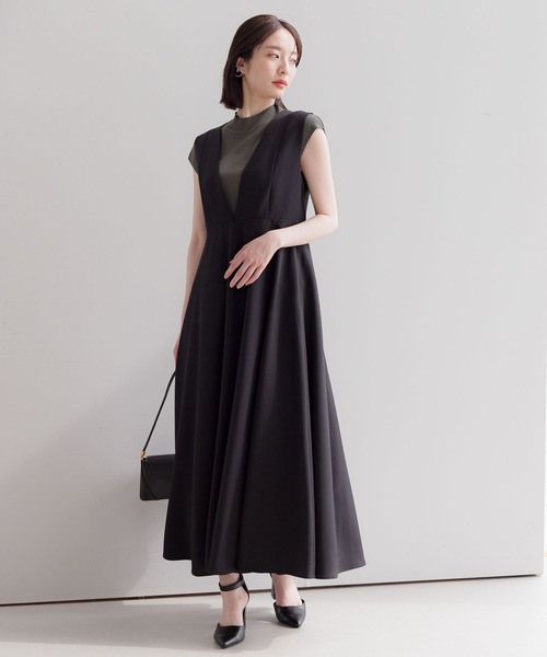 Andemiu(アンデミュウ)の「ヘリンボンフレアジャンスカ136062(ジャンパースカート・レディース・グレー/ブラック・FREE)」の2枚目の写真