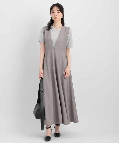 Andemiu(アンデミュウ)の「ヘリンボンフレアジャンスカ136062(ジャンパースカート・レディース・グレー/ブラック・FREE)」の7枚目の写真