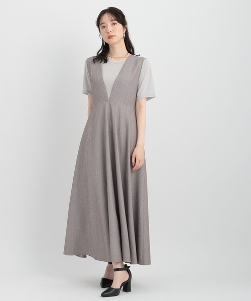 Andemiu(アンデミュウ)の「ヘリンボンフレアジャンスカ136062(ジャンパースカート・レディース・グレー/ブラック・FREE)」の5枚目の写真