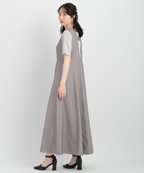 Andemiu(アンデミュウ)の「ヘリンボンフレアジャンスカ136062(ジャンパースカート・レディース・グレー/ブラック・FREE)」の4枚目の写真