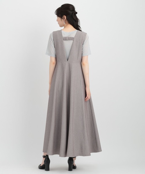 Andemiu(アンデミュウ)の「ヘリンボンフレアジャンスカ136062(ジャンパースカート・レディース・グレー/ブラック・FREE)」の3枚目の写真