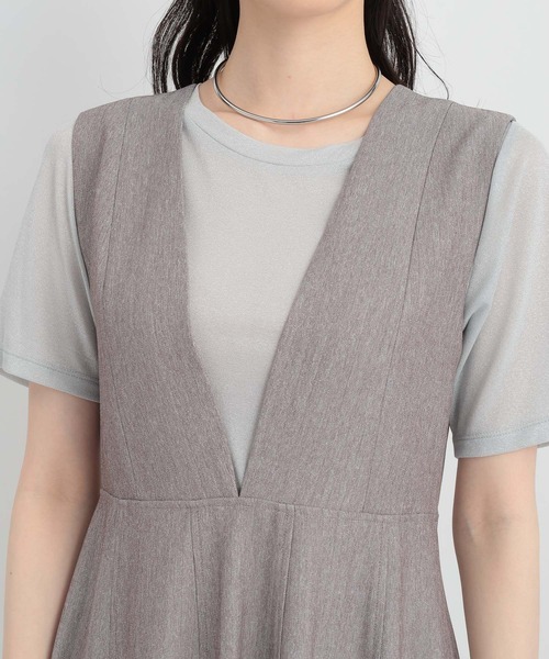 Andemiu(アンデミュウ)の「ヘリンボンフレアジャンスカ136062(ジャンパースカート・レディース・グレー/ブラック・FREE)」の15枚目の写真