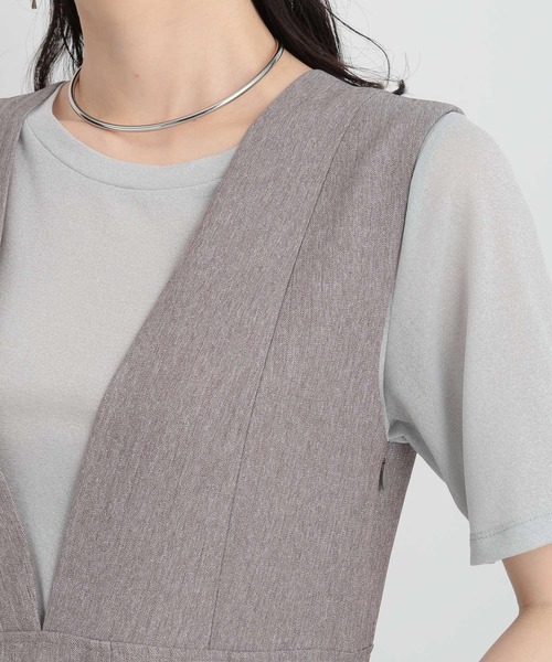 Andemiu(アンデミュウ)の「ヘリンボンフレアジャンスカ136062(ジャンパースカート・レディース・グレー/ブラック・FREE)」の14枚目の写真