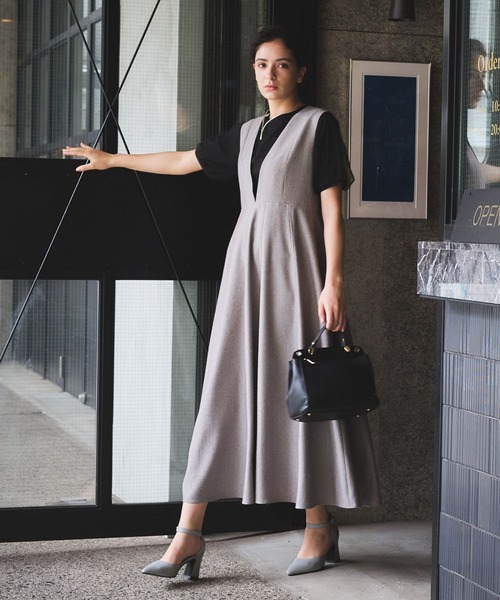 Andemiu(アンデミュウ)の「ヘリンボンフレアジャンスカ136062(ジャンパースカート・レディース・グレー/ブラック・FREE)」の16枚目の写真