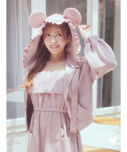 Disney(ディズニー)の「ミッキー/ワッフルパーカー(カーディガン/ボレロ・レディース・ライトピンク/ライトブルー/ブラック・FREE)」の18枚目の写真