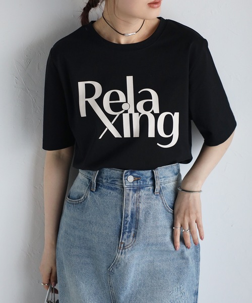 セール】RelaxingロゴTシャツ（Tシャツ/カットソー）｜＆HALF
