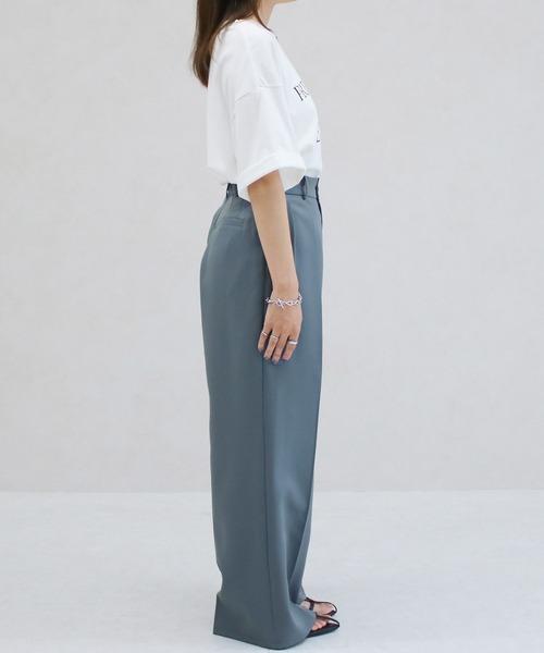 Social GIRL（ソーシャルガール）の「ハイウエストセンタープレスワイドパンツ スラックス（スラックス・レディース・ブルーグレー/グレー/アイボリー/ブラック/チャコール/モカ・L/M）」の10枚目の写真