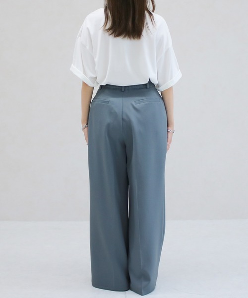 Social GIRL（ソーシャルガール）の「ハイウエストセンタープレスワイドパンツ スラックス（スラックス・レディース・ブルーグレー/グレー/アイボリー/ブラック/チャコール/モカ・L/M）」の12枚目の写真