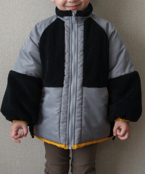 【セール】ボアナイロン切替ジャケット■80～140cm（その他アウター）｜MAKE YOUR DAY（メイクユアデイ）