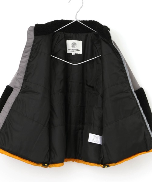 MAKE YOUR DAY（メイクユアデイ）の「ボアナイロン切替ジャケット■80～140cm（その他アウター・キッズ・グレー/カーキ・80/90/100/110/120/130/140）」の15枚目の写真