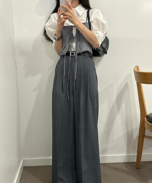 aimoha（アイモハ）の「軽やかな着心地ミニマルデザインキャミソール（キャミソール・レディース・ブラック/グレー/ブラウン/オフホワイト・FREE）」の14枚目の写真