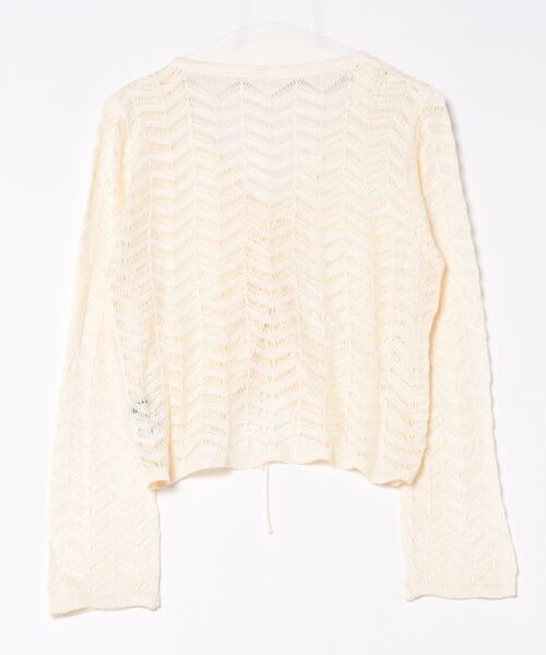 GORGE（ゴージ）の「《透かし編み×ドロスト》レディース ニットプルオーバー シアー 長袖 春夏秋（カーディガン/ボレロ・レディース・モカ/オフホワイト/ブラック・F）」の13枚目の写真