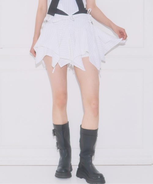 lilLilly(リルリリー)の「ランダムヘムギャザーミニスカート(スカート・レディース・ホワイト/レッド/ホワイト系その他/ブラック系その他/ブラック・FREE)」の22枚目の写真
