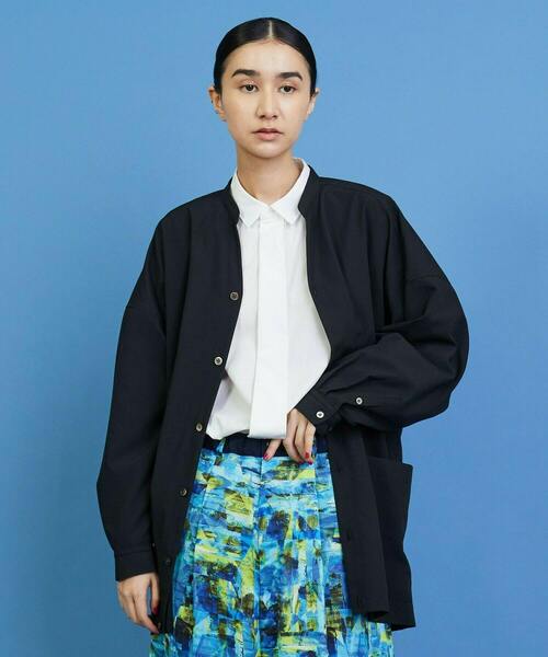 FRAPBOIS（フラボア）の「オーバードライ シャツ（シャツ/ブラウス・レディース・ブルー/ブラック・2/1）」の2枚目の写真