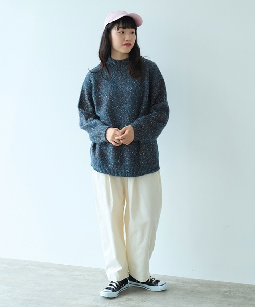 bulle de savon(ビュルデサボン)の「Melange yarn ハイネックプルオーバー(ニット/セーター・レディース・ライム/ブルー/ピンク・FREE)」の6枚目の写真