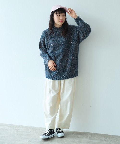 bulle de savon(ビュルデサボン)の「Melange yarn ハイネックプルオーバー(ニット/セーター・レディース・ライム/ブルー/ピンク・FREE)」の7枚目の写真