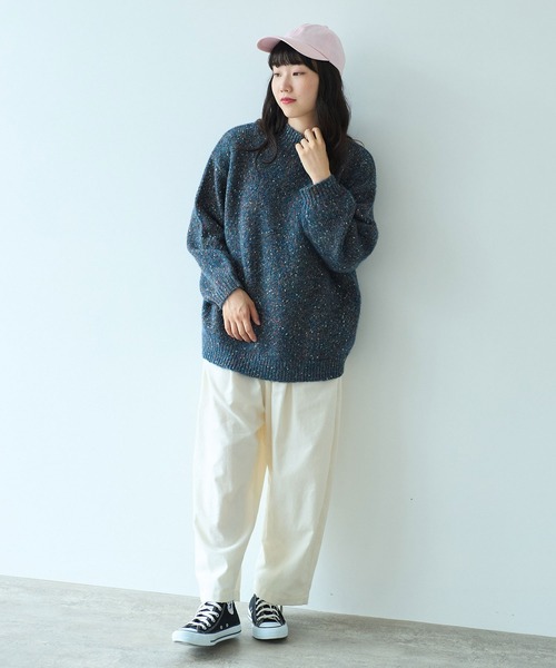 bulle de savon(ビュルデサボン)の「Melange yarn ハイネックプルオーバー(ニット/セーター・レディース・ライム/ブルー/ピンク・FREE)」の8枚目の写真