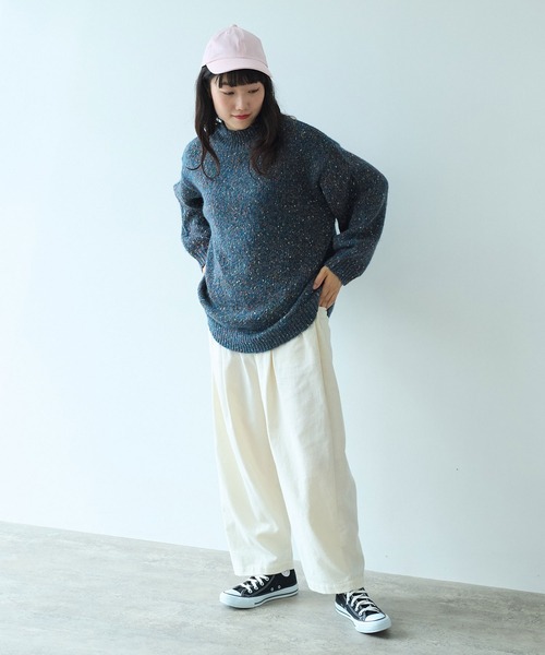 bulle de savon(ビュルデサボン)の「Melange yarn ハイネックプルオーバー(ニット/セーター・レディース・ライム/ブルー/ピンク・FREE)」の9枚目の写真