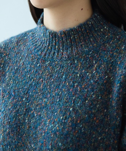 bulle de savon(ビュルデサボン)の「Melange yarn ハイネックプルオーバー(ニット/セーター・レディース・ライム/ブルー/ピンク・FREE)」の13枚目の写真