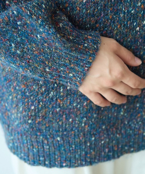 bulle de savon(ビュルデサボン)の「Melange yarn ハイネックプルオーバー(ニット/セーター・レディース・ライム/ブルー/ピンク・FREE)」の15枚目の写真